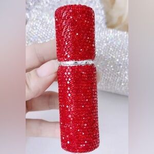 Perfume Atomizer: 10ml Refillable Travel Spray Bottle Embellished w rhinestones.